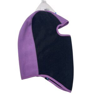 Cold Front Face Mask Girls Size 4-6X Purple Black Micro Fleece Winter Hat